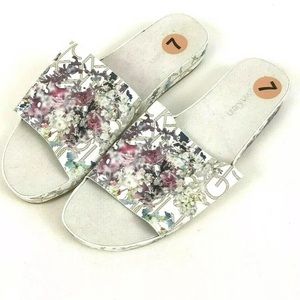 Calvin Klein Slide Sandals Floral Sz 7